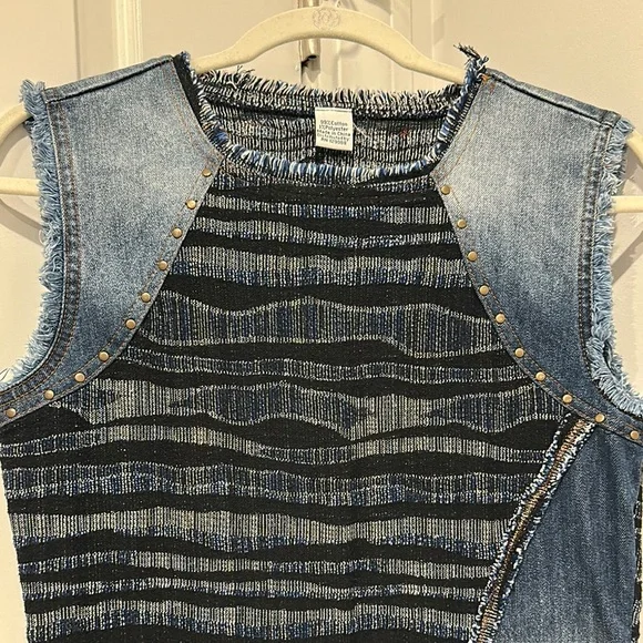 Desigual Denim Dress with Stud Details - Picture 4 of 5